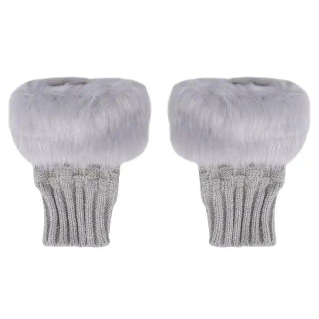 Fashion Fingerless Warm Wool Knitted Classic Fur Half One Size Finger Gloves For Women Cute Soft And Comfortable Trendy Fashion Stretchy Gloves For Women
