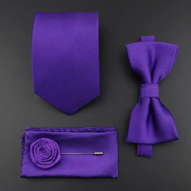 Fashion Red Business Necktie Matching Bowtie Flower Vintage Design Set For Men Self-Tie Bow Tie And Pocket Square Classic Business Tuxedo Wedding Bowties Handkerchief Set Men Necktie And Pocket Square Set