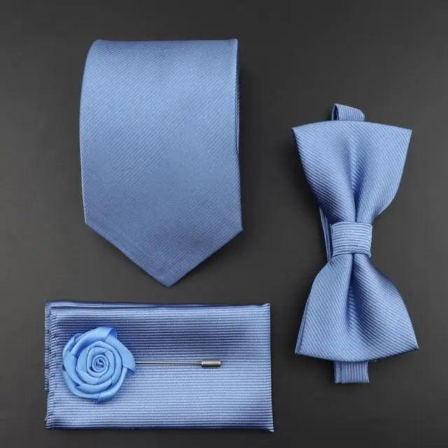Fashion Red Business Necktie Matching Bowtie Flower Vintage Design Set For Men Self-Tie Bow Tie And Pocket Square Classic Business Tuxedo Wedding Bowties Handkerchief Set Men Necktie And Pocket Square Set