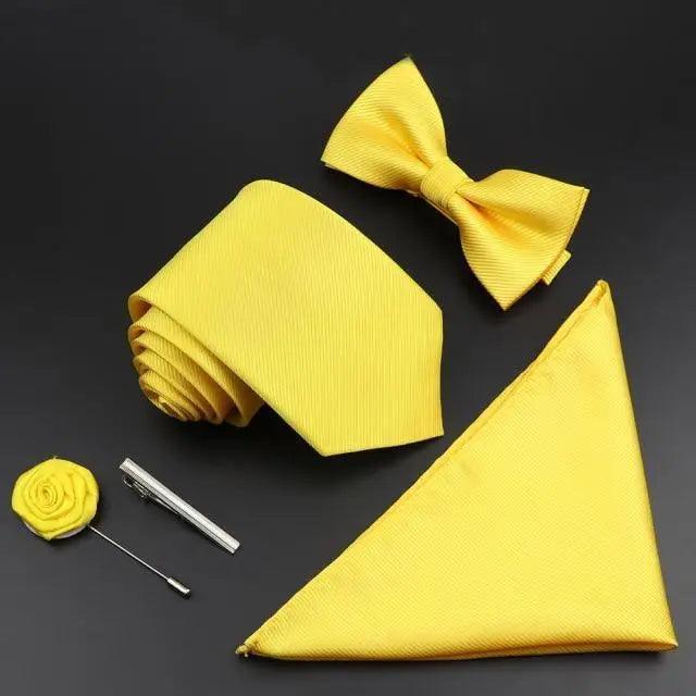 Fashion Red Business Necktie Matching Bowtie Flower Vintage Design Set For Men Self-Tie Bow Tie And Pocket Square Classic Business Tuxedo Wedding Bowties Handkerchief Set Men Necktie And Pocket Square Set