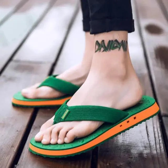 Fashion Summer Big Size Youth Slippers For Men Women Massage Non-Slip Cool Outside Flip Flops Breathable Thick-Soled Slippers