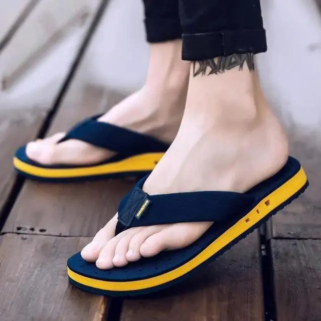 Fashion Summer Big Size Youth Slippers For Men Women Massage Non-Slip Cool Outside Flip Flops Breathable Thick-Soled Slippers