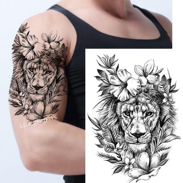Fashion Temporary Sticker Tiger Tattoo Waterproof Removable Realistic Body Tatoo For Mens