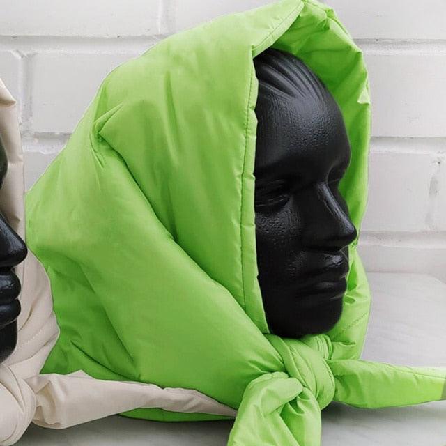 Fashion Winter Light Soft Warm Puffer Neckerchief Puff Neck Scarf Lightweight Head Wrap Headscarf Scarf Triangle Shawl Hood Scarf Puffy For Women