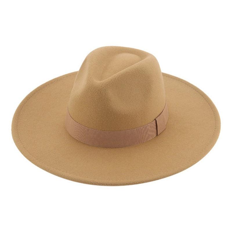 Fashionable Fedora Hats Women Wide Brim Dress Caps  Women's Fedora Hats Elegant Wide Brim Fedora Hat  Wedding Men Hat Warm Retro Style Belt 56-58cm