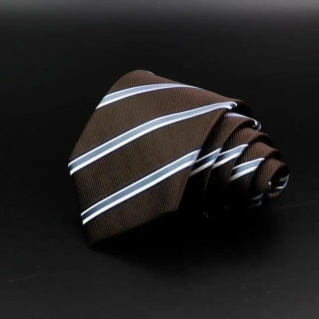 Fashionable Men Office Elegant Necktie Daily Wear Wedding Necktie Party Men Striped Formal Design Neckties Classic Plaid Necktie Stripe Ties Pattern Business Formal Tie