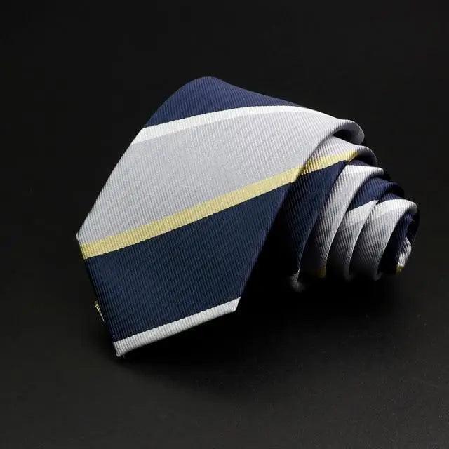 Fashionable Men Office Elegant Necktie Daily Wear Wedding Necktie Party Men Striped Formal Design Neckties Classic Plaid Necktie Stripe Ties Pattern Business Formal Tie