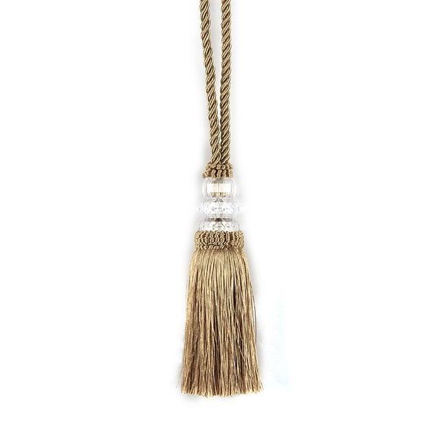 Faux Crystal Beaded Tassels Fringe Curtain Tieback Rope Window Decoration Door Hanging Ball Tassel Accessories Wonderful Curtain Holdbacks Curtains Tiebacks Home Decorative Braided Buckle Fastener Accessories Window Drapery Ball Tassels Tiebacks 50CM
