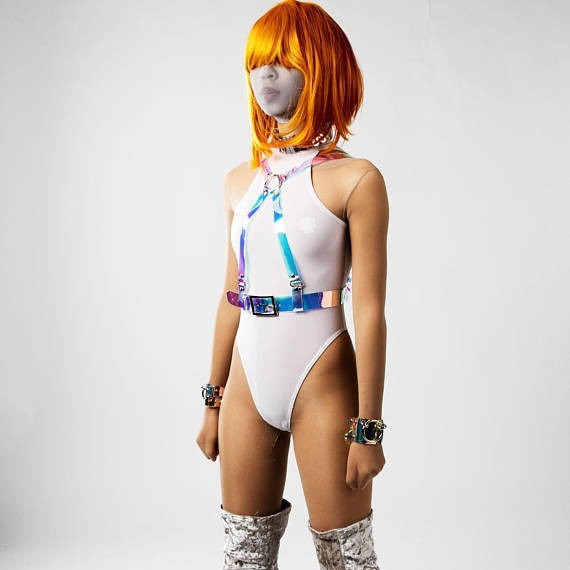 Holographic Glitter Plastic Body Harness Accessory