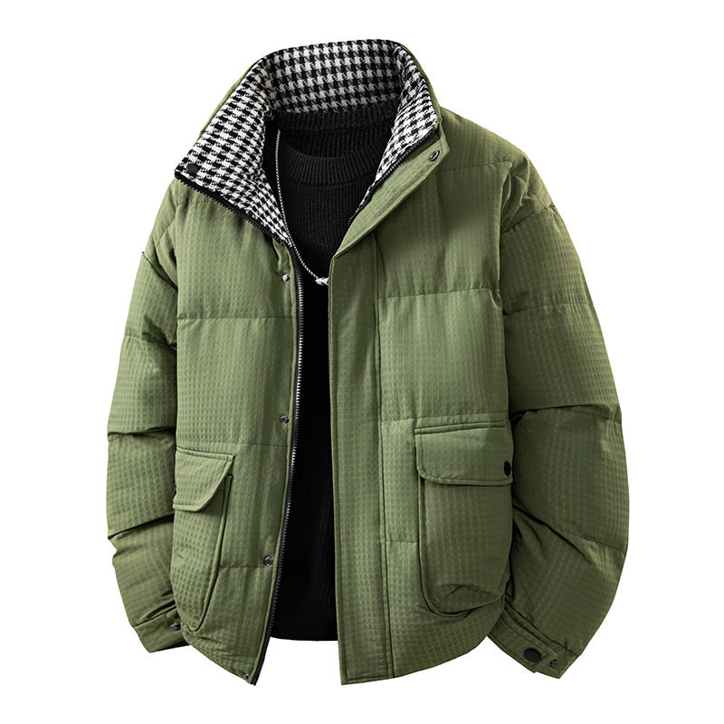 Mens Loose Casual Plus-Thickness Cotton Jacket For Young Men