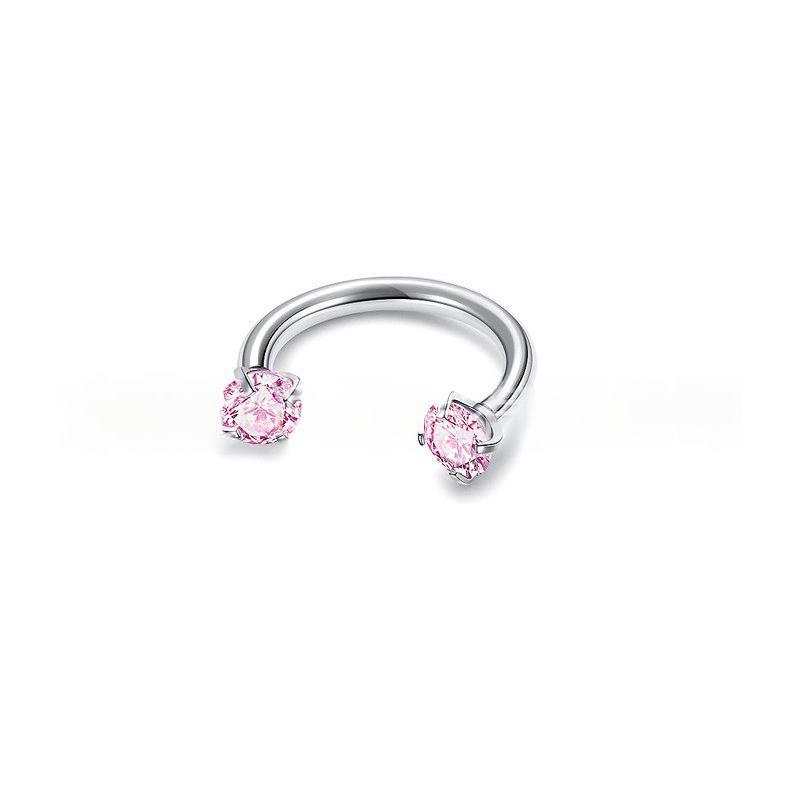 Piercing Jewelry Round Double-Zircon Nose Ring