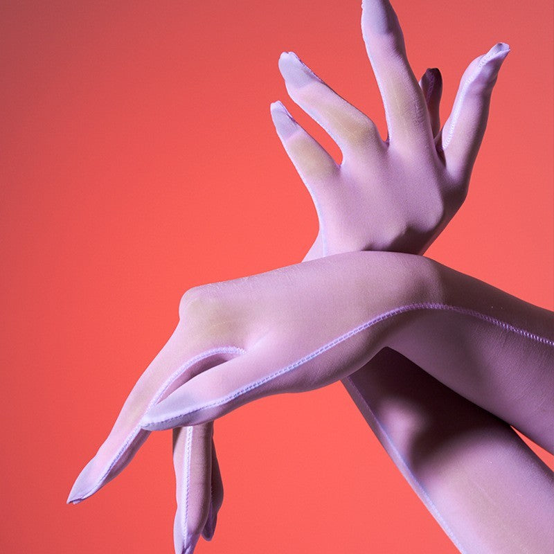 Ultra-thin Five-finger Stockings Gloves Silky