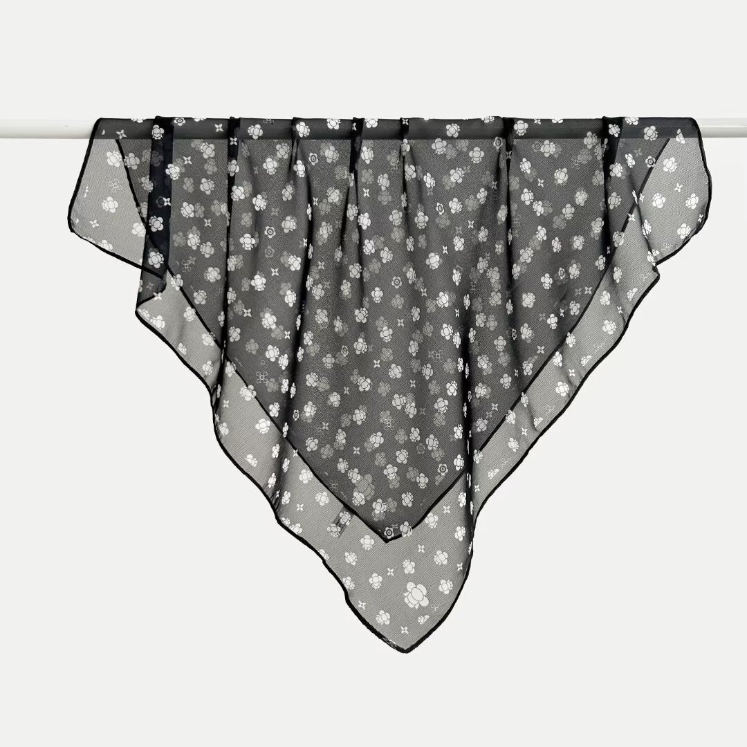 Versatile Printed Thin Square Scarf
