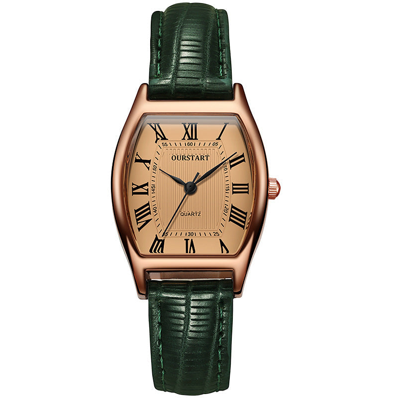 Cross border Live Stream Barrel Shaped Belt Quartz Watch Womens Watch