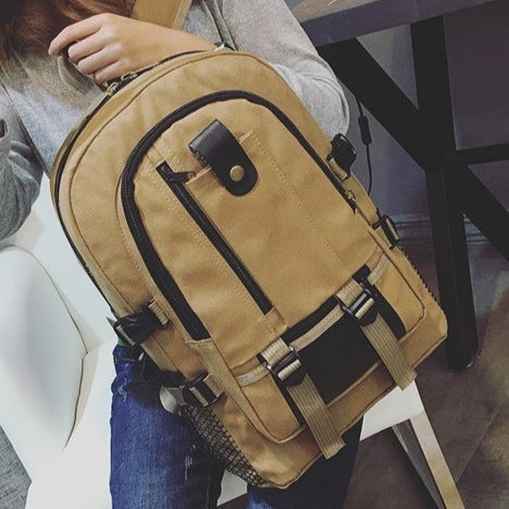 Men Canvas Large Backpack Rucksack Work Sports Travel Hiking