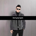 Double-sided Wear Polo Collar Jacket Men's Fur One-piece Velvet Padded Coat