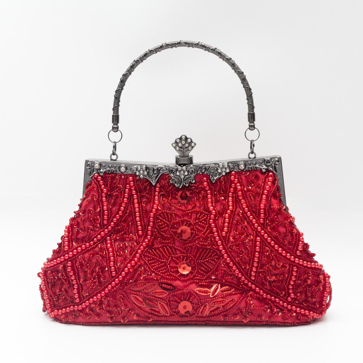 Vintage Handmade Beaded Embroidery Evening Bag For Gowns