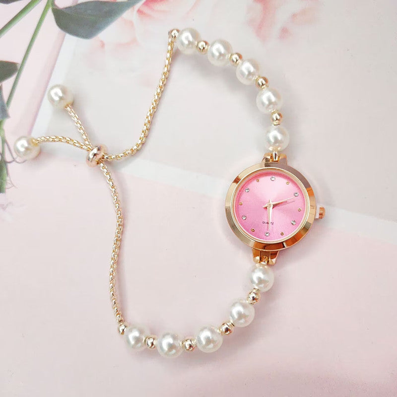New Pearl Bracelet Watch Womens Quartz Watch