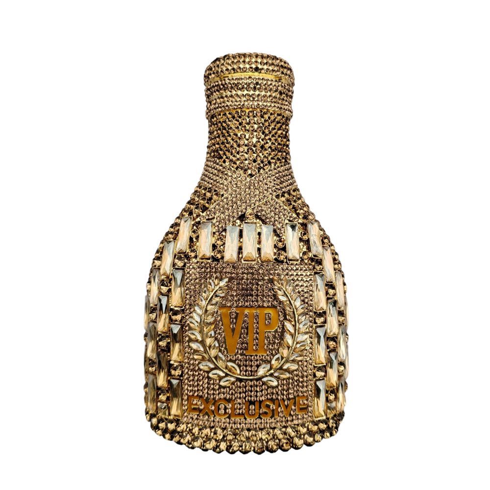 Champagne Bottle Diamond Hand Holding Dinner Bag
