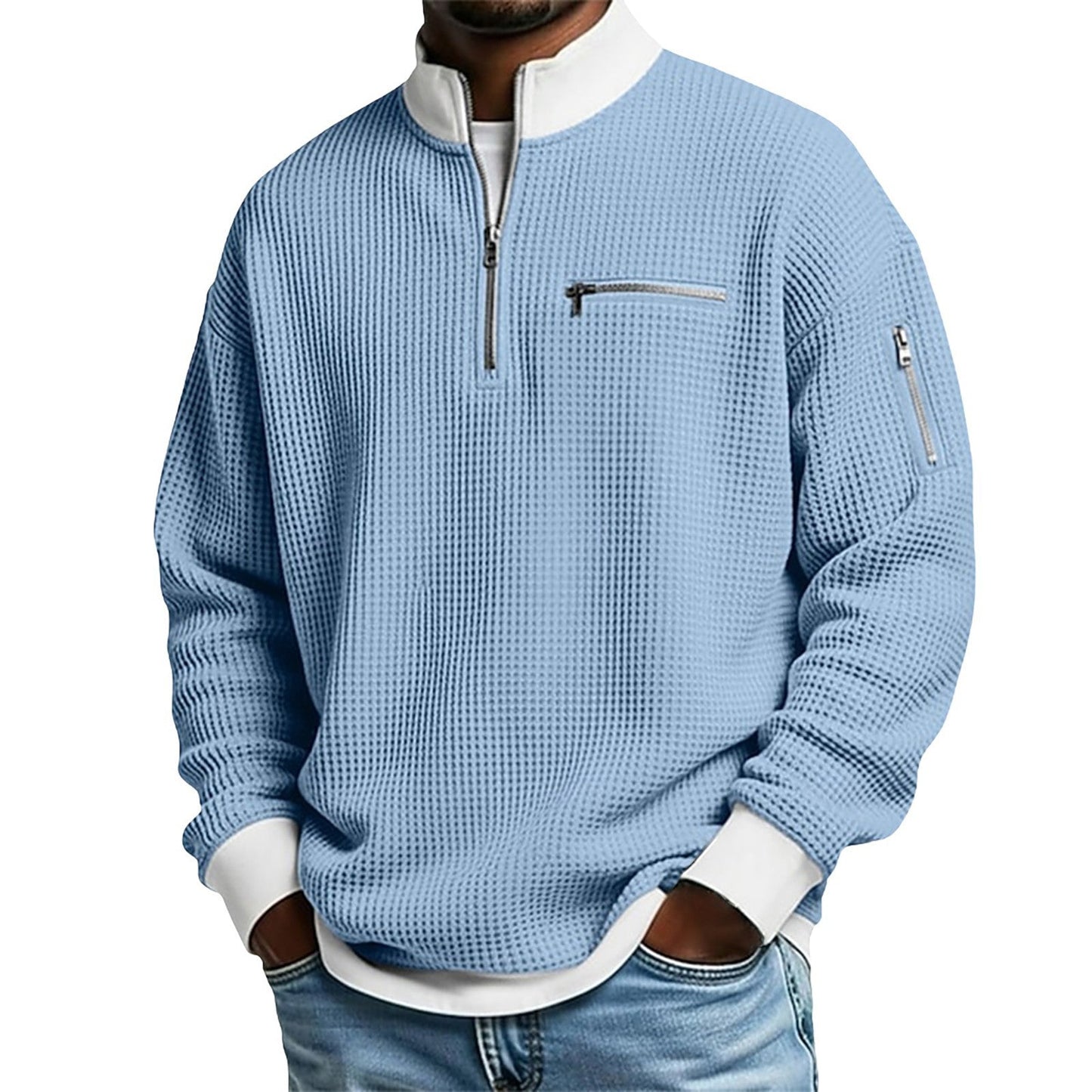 Mens Sports Zip-Up Long-Sleeve Sweatshirt
