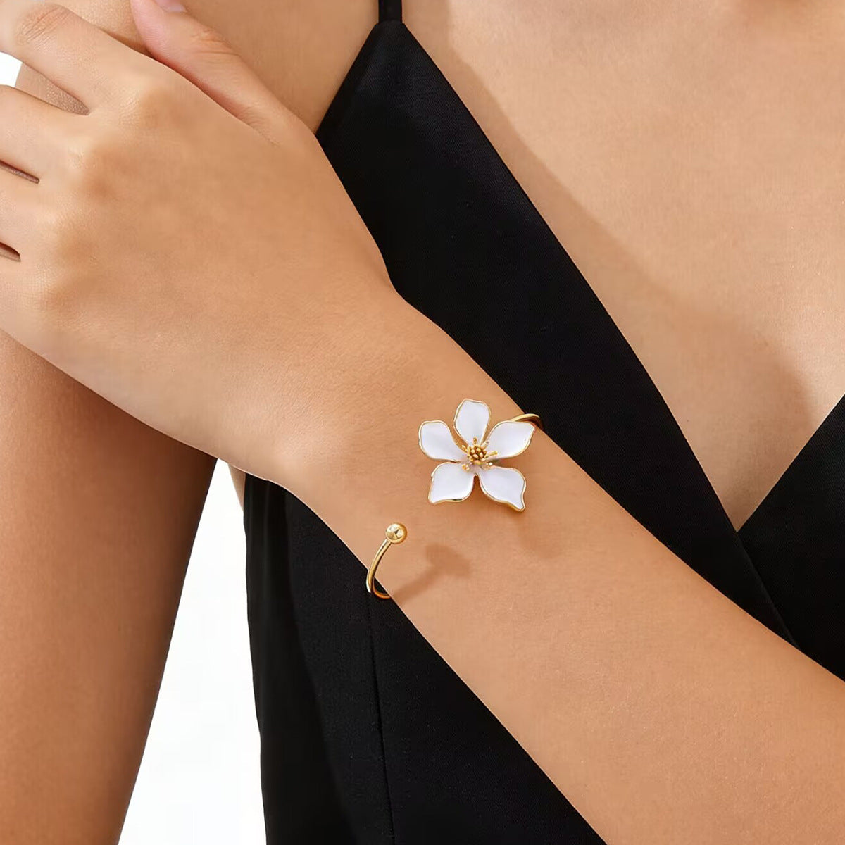 Floral Bracelet Choker And Ring Set For Women