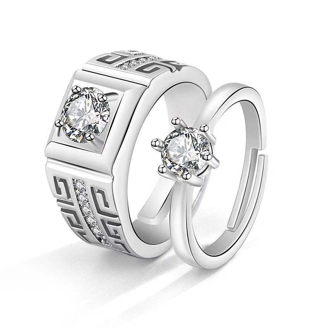 Moissanite Engagement Couple Couple Rings