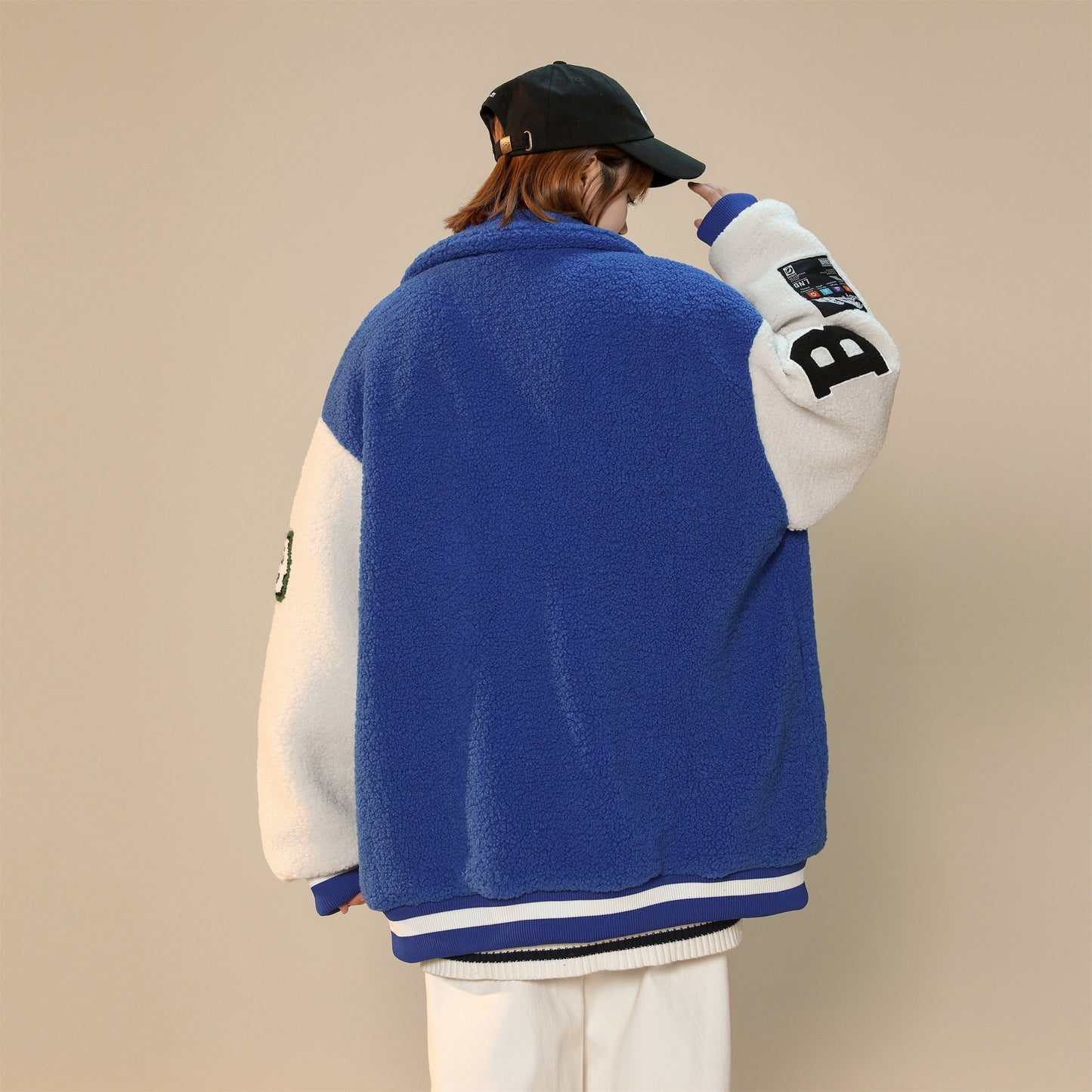 Veste universitaire pour femme en fausse fourrure Année 94
