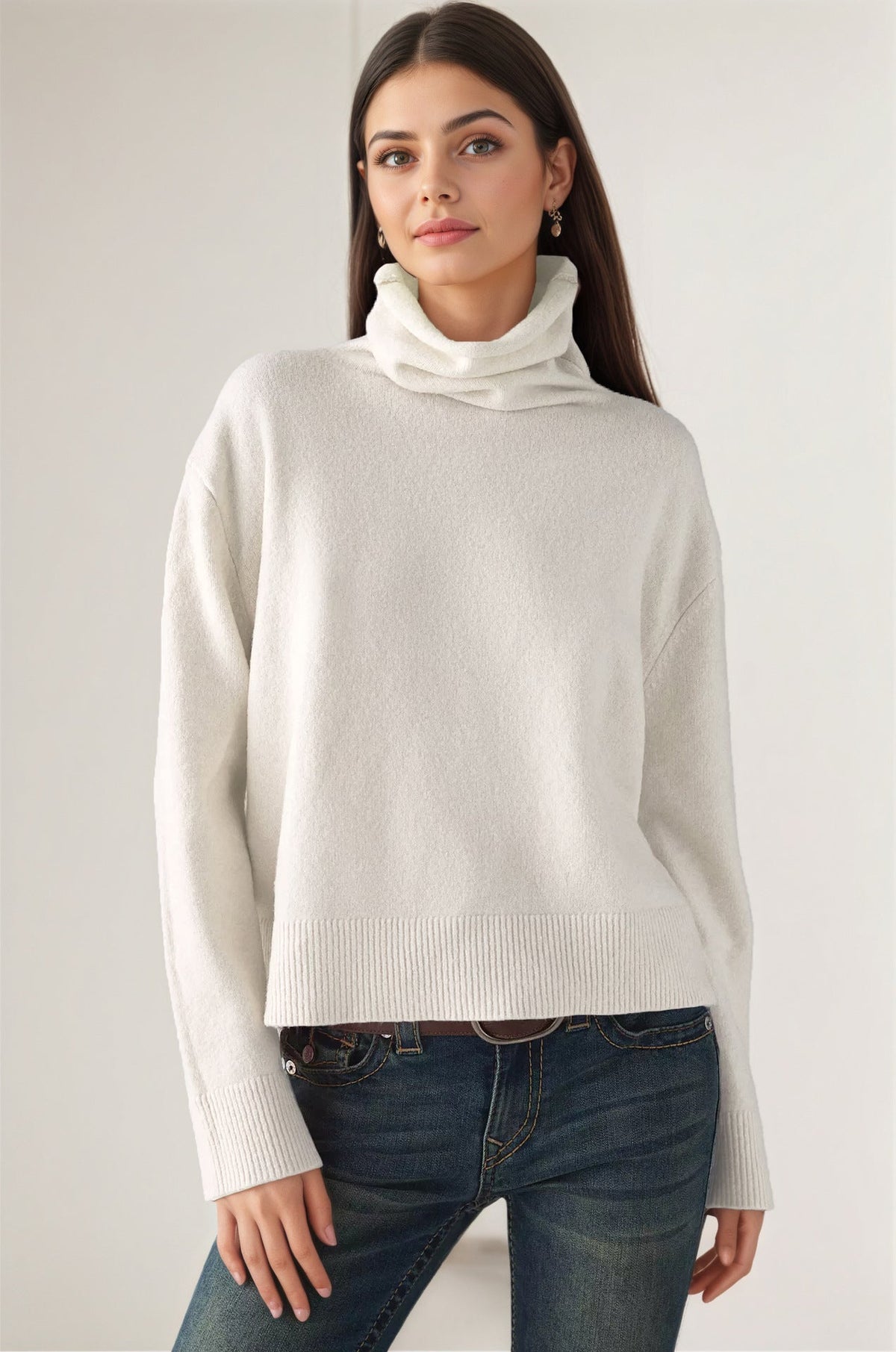 Womens Turtleneck Knitted Bottoming Sweater