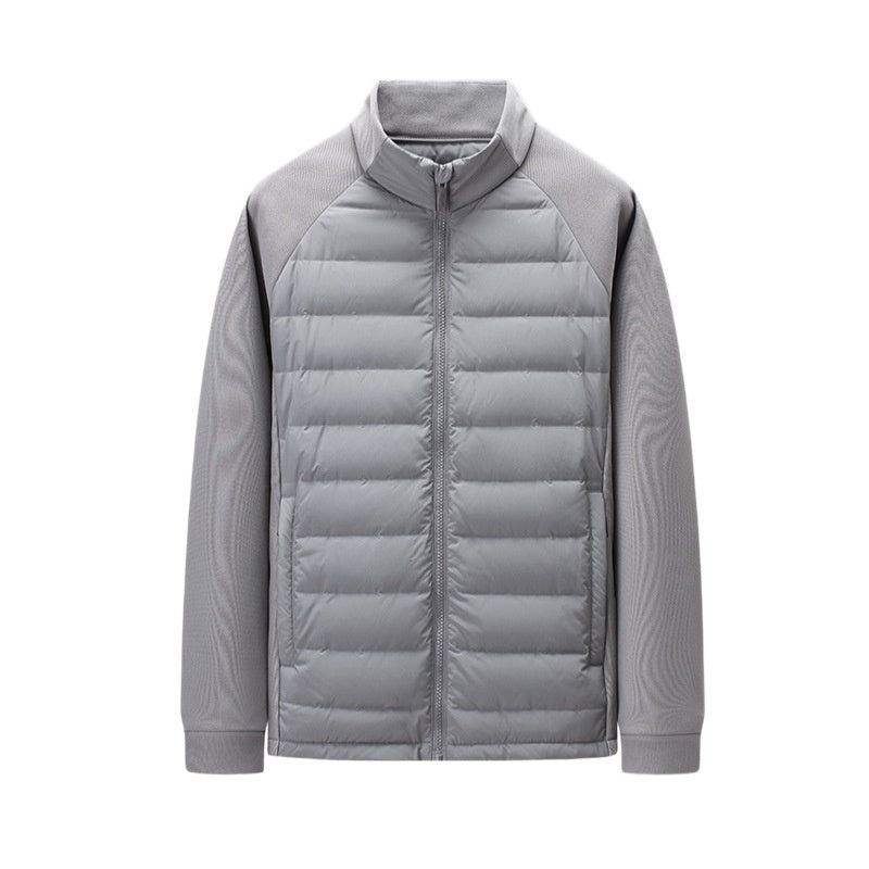 Mens Stand-Up Collar Patchwork Lightweight & Warm Down Jacket