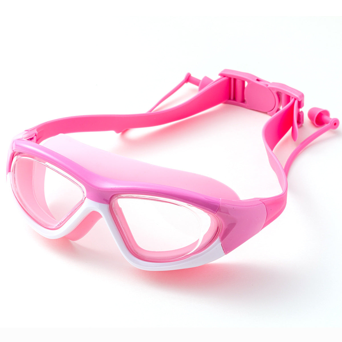 HD Children's Non-fogging Swimming Glasses Comfortable Silicone One-piece Earplugs Swimming Goggles