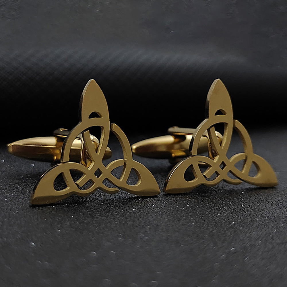 Geometric Triangle Symmetrical Hollow Men's Suit Cufflinks