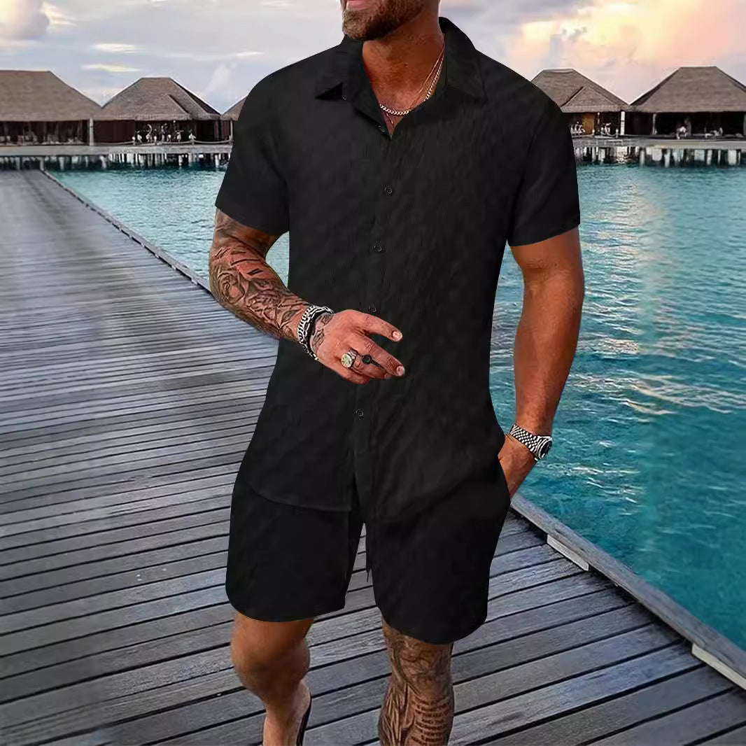 Men's Chemical Fiber Shirt Casual Suit