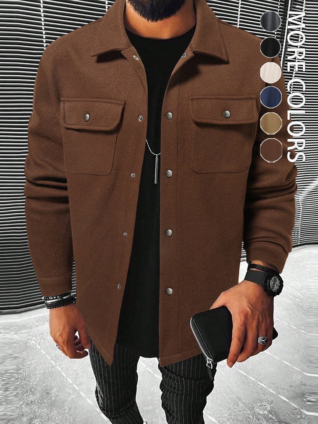 Notch-lapel Jacket Workwear Coat Mens