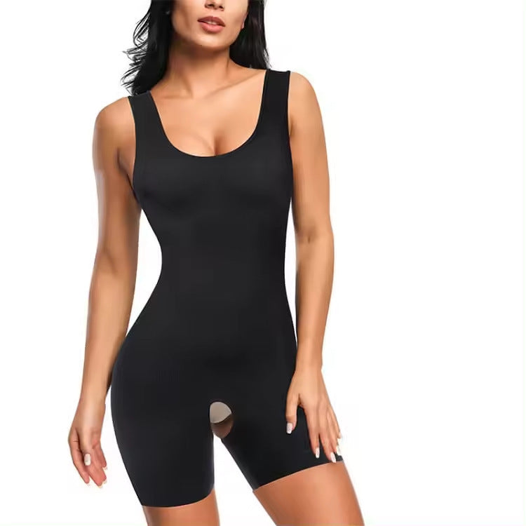 Plus Size Camisole Shapewear Bodysuit – Tummy Control Butt Lift Breast Support Open-Crotch Body Shaper for Women