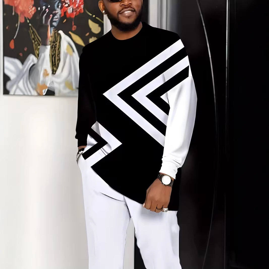 Fashionable Mens Long-Sleeve Pants Sports Suit