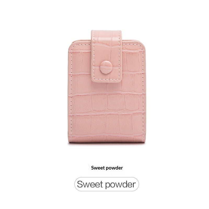Stylish Portable On-the-go Makeup Bag For Womencreative Design With A Built-in Mirror