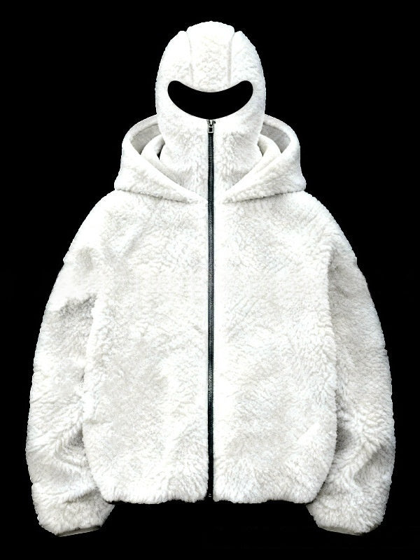Double-hooded Cardigan Fleece Thermal Sweatshirt