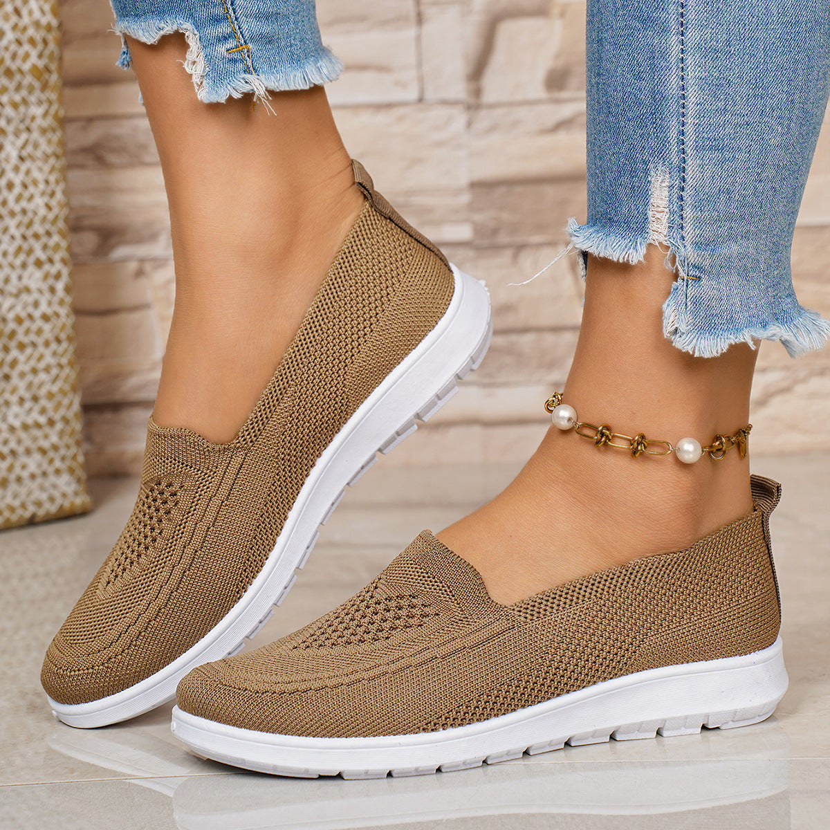 Flyknit Shoes Casual Loafers Foreign Trade  Soft Soles