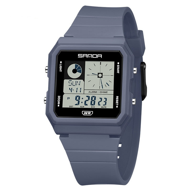 Creative, Versatile Small Square Multi-function Digital Watch