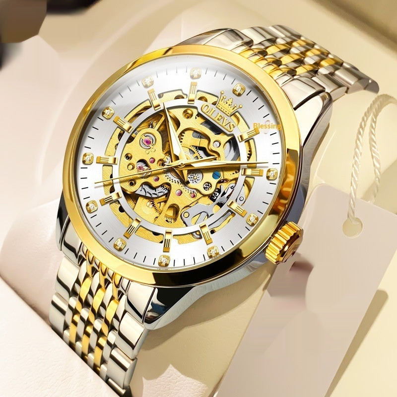 Fully Automatic Mechanical Skeleton Mens Watch