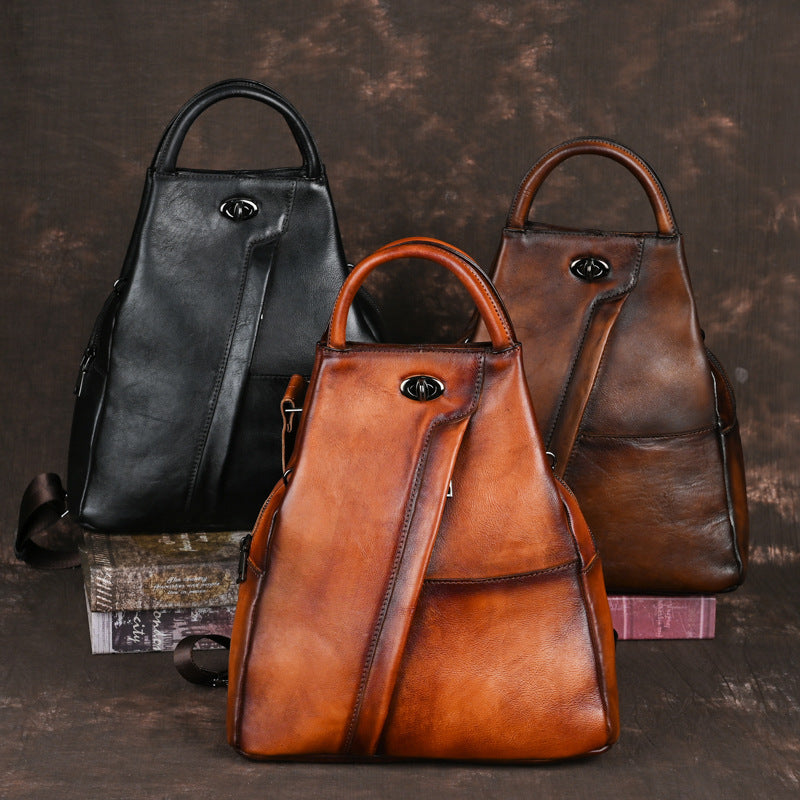 Vintage Large-capacity Backpack Made From Full-grain Cowhide