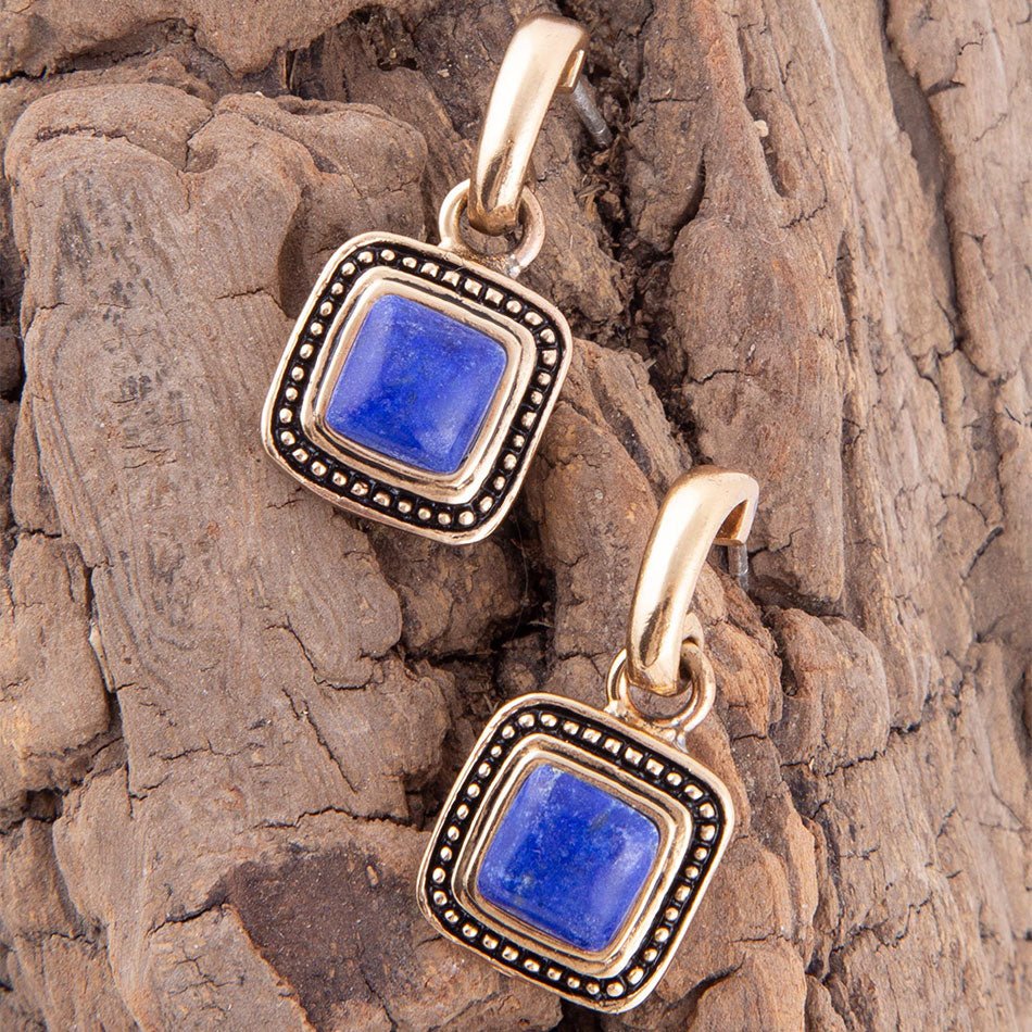 Boucles d'oreilles pendantes Flourish Blue Lapis