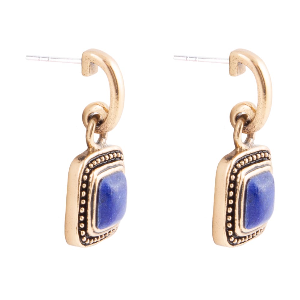 Boucles d'oreilles pendantes Flourish Blue Lapis