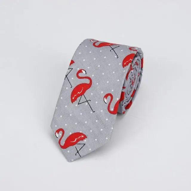 Flower Theme Cotton Slim Men Necktie Casual Business Design Skinny Necktie Floral Print Party Necktie For Men