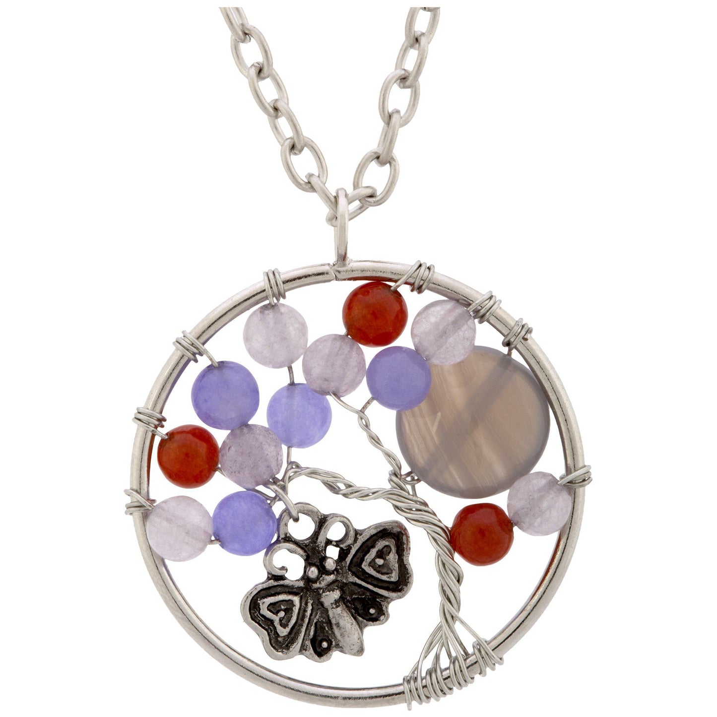 Fluttering Friends at Play Carnelian Necklace