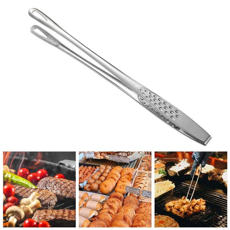 Edelstahl-Grillzange Fleischsalat Steakzange Servierzange Pinzette Lange Grillzange Küchenutensilien Edelstahl-Küchengrillzange