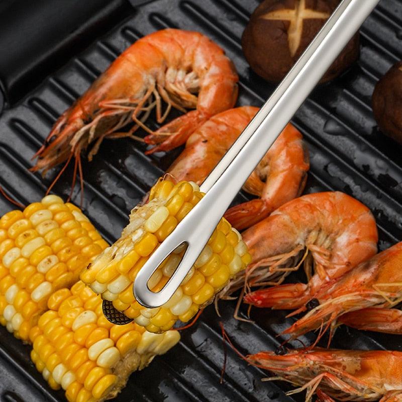 Edelstahl-Grillzange Fleischsalat Steakzange Servierzange Pinzette Lange Grillzange Küchenutensilien Edelstahl-Küchengrillzange