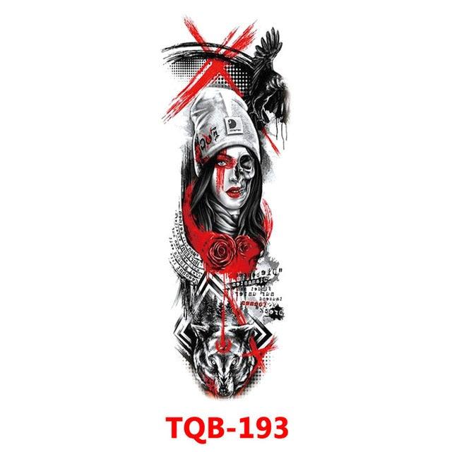Full Arm Large Size Sleeve Temporary Sticker Dragon Tattoo Waterproof Body Art Realistic 3D Design For Mens