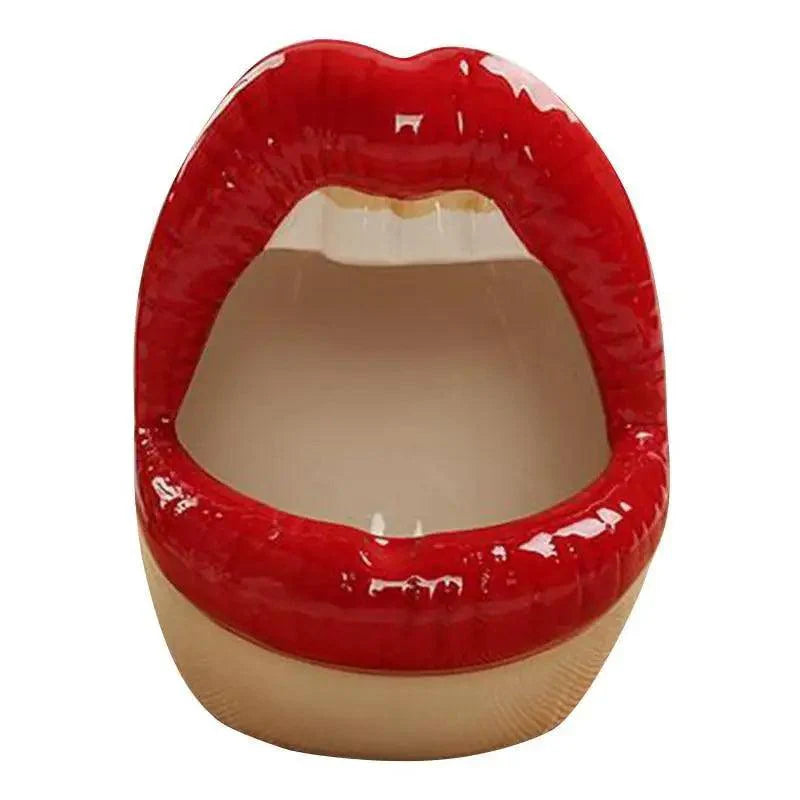 Funny Creative Ceramic Cartoon Lips Ashtray Gift for Home - Trendy Mouth  Mini Ashtray for Boyfriend