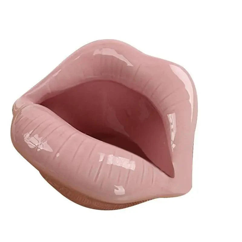 Funny Creative Ceramic Cartoon Lips Ashtray Gift for Home - Trendy Mouth  Mini Ashtray for Boyfriend